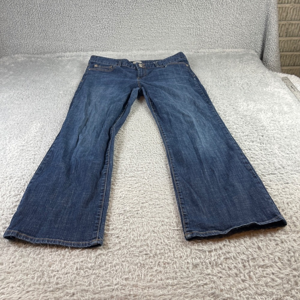 Gap Essential Bootcut Jeans Womens 14/32A Dark Wash Blue Denim Mid Rise Stretch
